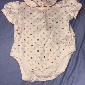 Little Wonders White Bodysuit‎ with Floral Accents